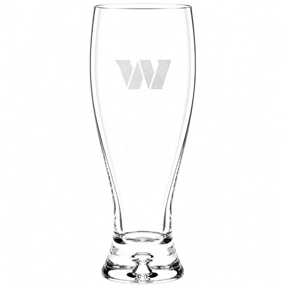 Washington Commanders Crate & Barrel Direction 17oz Hand-Blown Pilsner Beer Glass, Set of 4 hand-blown glass with team logo