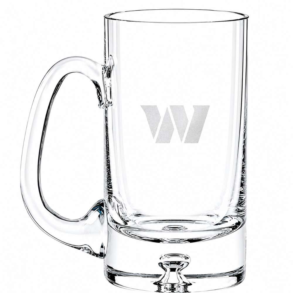 Washington Commanders Crate & Barrel Direction 22oz Hand-Blown Beer Mug, Set of 4 hand-blown glass with team logo