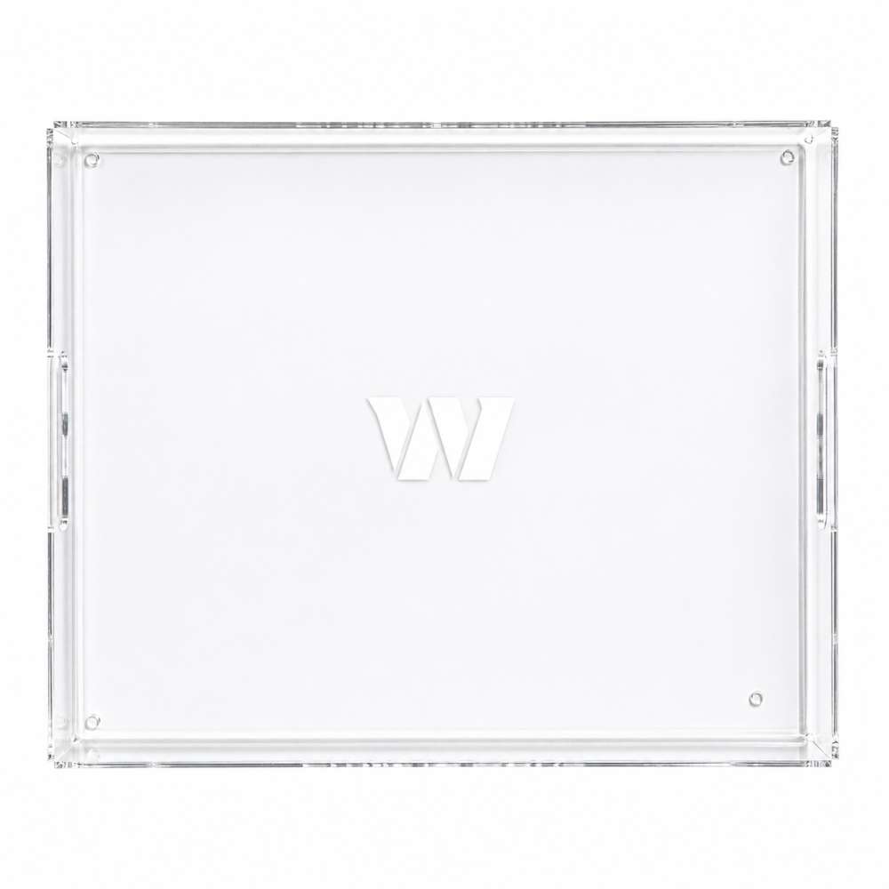 Washington Commanders Crate & Barrel NFL Large Rectangle Acrylic Decorative Tray with team logo on white acrylic