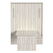 White Ash Inovabed Murphy Bed with Desk seen head-on on a white background, closed with the table extended straight toward the camera