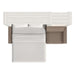 White Ash Inovabed Wall Bed with Extended Sofa top-down studio view with the bed lowered over the sofa seat