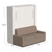White Ash Inovabed Wall Bed with Sofa and Two Nightstands closed as a sofa with dimension labels reading 85 inches high, 52 inches deep and 77 inches wide