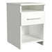 White Inovabed Wall Bed with Sofa and Two Nightstands showing one nightstand at an angle on a white background