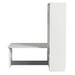 White Inovabed Wall Bed with Table and Two Narrow Flex Cabinets in side profile on a white background, closed with the tabletop projecting forward
