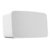 White Sonos Five Speaker angled view of the wide rectangular speaker lying horizontally showing its curved grille on a white background
