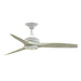 White/Light Oak Crate & Barrel Fanimation Spitfire Walnut Indoor/Outdoor Ceiling Fan 48 inch with LED light in front view