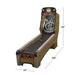 Woodgrain Crate & Barrel Skee-Ball Home Arcade Premium shown as a diagram marked 66 inches high and 108 inches long